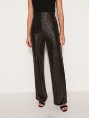 Gold Sequin Wide Leg Trousers - Image 2 of 6