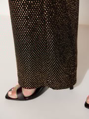 Gold Sequin Wide Leg Trousers - Image 4 of 6