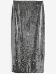 Silver Midi Sequin Skirt - Image 5 of 6