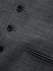 Grey Wool Blend Textured Suit: Waistcoat - Image 10 of 11