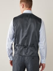 Grey Wool Blend Textured Suit: Waistcoat - Image 5 of 11