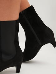 Black Suede Standard/Wide Fit Forever Comfort® Chisel Toe Chelsea Ankle Boots - Image 2 of 7