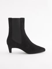 Black Suede Standard/Wide Fit Forever Comfort® Chisel Toe Chelsea Ankle Boots - Image 3 of 7