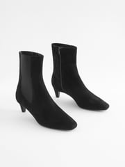 Black Suede Standard/Wide Fit Forever Comfort® Chisel Toe Chelsea Ankle Boots - Image 4 of 7
