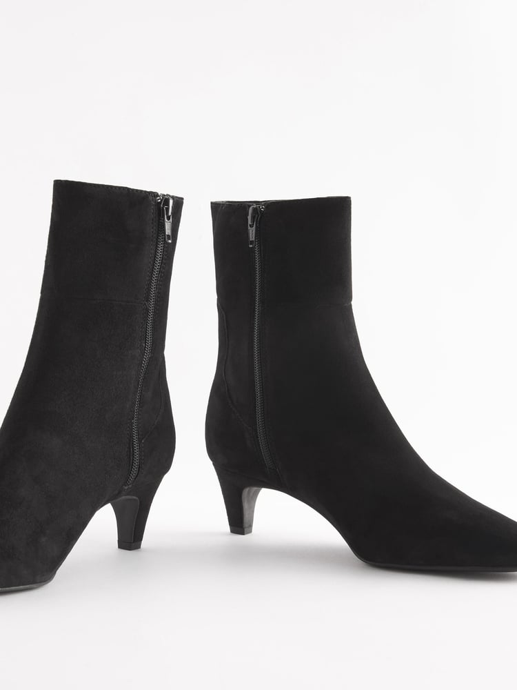 Black Suede Standard/Wide Fit Forever Comfort® Chisel Toe Chelsea Ankle Boots - Image 7 of 7