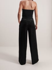 Black Tailored Velvet Embellished Wide Leg Trousers - Image 3 of 7
