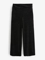 Black Tailored Velvet Embellished Wide Leg Trousers - Image 6 of 7