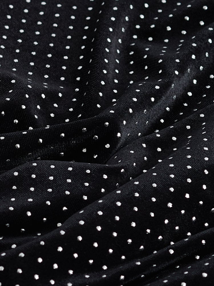 Black Tailored Velvet Embellished Wide Leg Trousers - Image 7 of 7