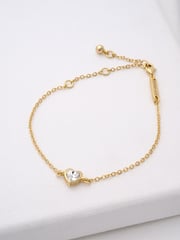 Ted Baker Gold Tone HANSAA: Crystal Heart Adjustable Bracelet - Image 1 of 8