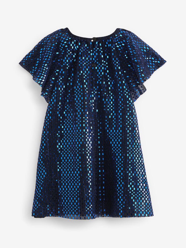 Blue Next Sparkle Angel Sleeve Dress (3mths-8yrs) - Image 6 of 6