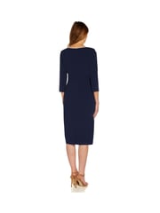 Adrianna Papell Blue Tipped Crepe Tie Dress - Image 2 of 5