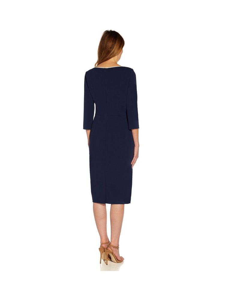 Adrianna Papell Blue Tipped Crepe Tie Dress - Image 2 of 5