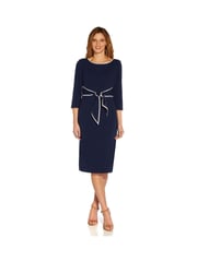 Adrianna Papell Blue Tipped Crepe Tie Dress - Image 3 of 5