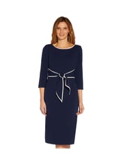Adrianna Papell Blue Tipped Crepe Tie Dress - Image 4 of 5