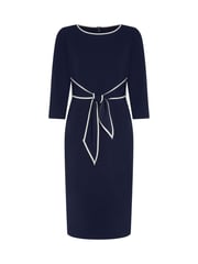 Adrianna Papell Blue Tipped Crepe Tie Dress - Image 5 of 5