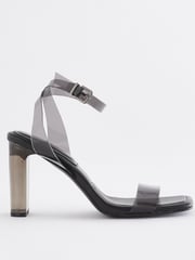 Black Forever Comfort® Vinyl Block Heel Sandals - Image 2 of 6