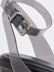 Black Forever Comfort® Vinyl Block Heel Sandals - Image 6 of 6