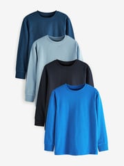Blue Long Sleeve Cosy T-Shirts 4 Pack (3-16yrs) - Image 1 of 3