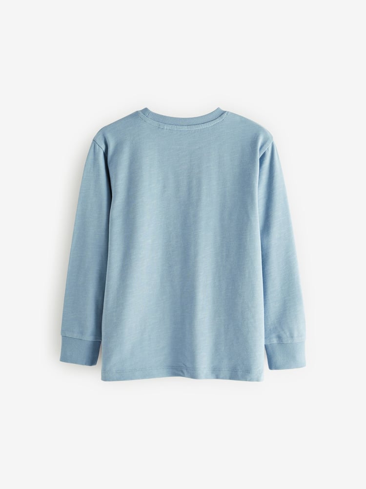 Blue Long Sleeve Cosy T-Shirts 4 Pack (3-16yrs) - Image 2 of 3