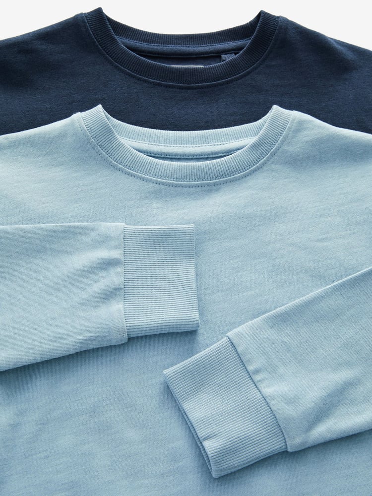 Blue Long Sleeve Cosy T-Shirts 4 Pack (3-16yrs) - Image 3 of 3