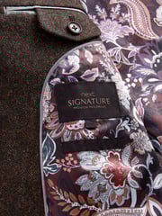 Brown Signature Moons British Wool Textured Blazer With Elbow Patches - Image 12 of 14