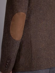 Brown Signature Moons British Wool Textured Blazer With Elbow Patches - Image 6 of 14