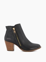 Dune London Black Wide Fit Paicey Zip-Up Ankle Boots - Image 1 of 5