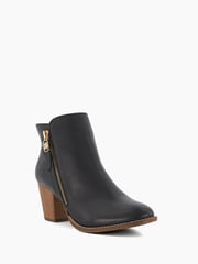 Dune London Black Wide Fit Paicey Zip-Up Ankle Boots - Image 2 of 5