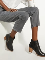 Dune London Black Wide Fit Paicey Zip-Up Ankle Boots - Image 5 of 5