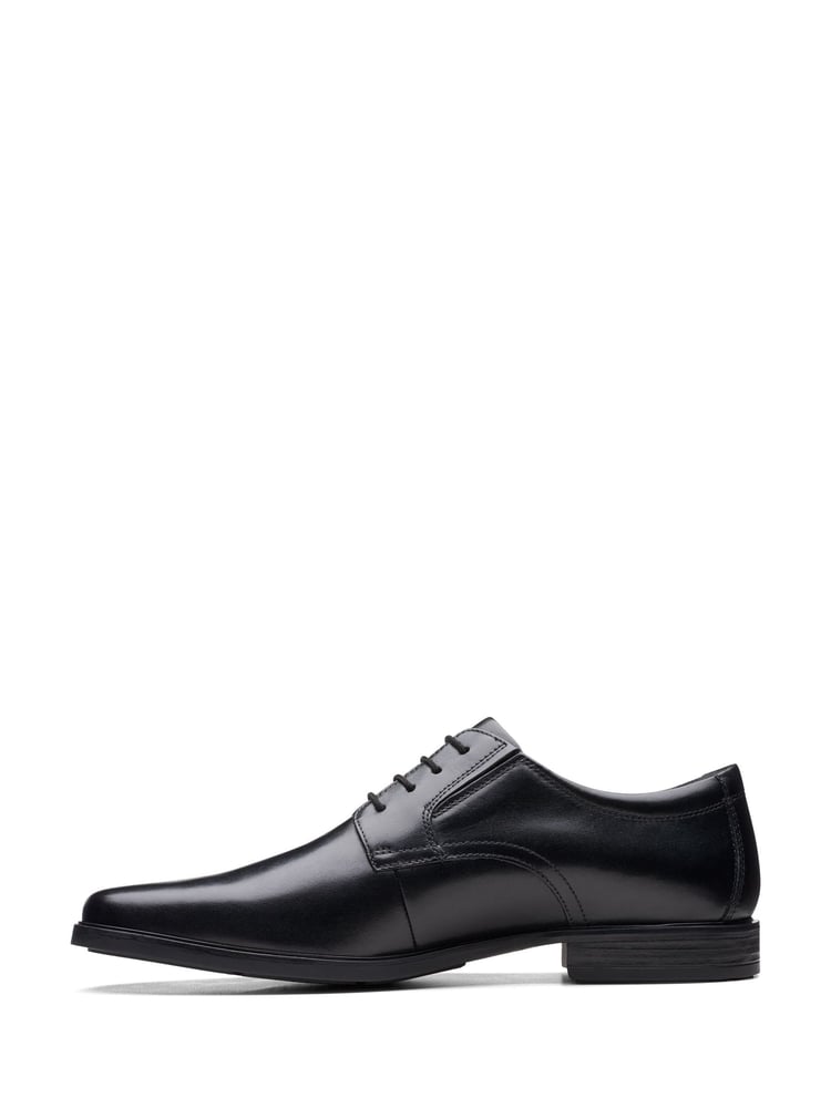 Clarks Black Chrome Wide Fit (H) Leather Howard Walk Derby Shoes - Image 2 of 7