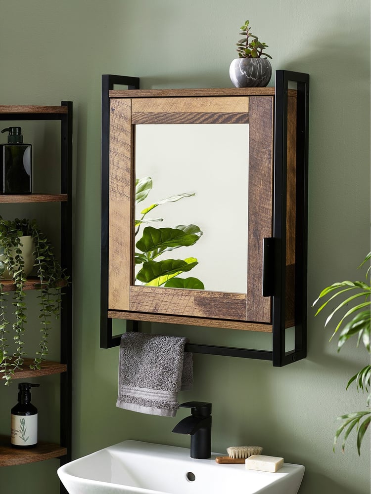 Natural Bronx Sliding Door Single Mirror Cabinet - Image 1 of 6