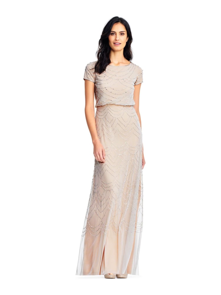 Adrianna Papell Blouson Beaded Dress - Image 1 of 3