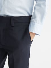 Reiss Navy Hope Junior Modern Fit Mixer Trousers - Image 3 of 6