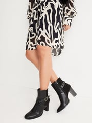 Black Forever Comfort® Buckle Detail Heeled Ankle Boots - Image 2 of 8
