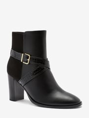 Black Forever Comfort® Buckle Detail Heeled Ankle Boots - Image 6 of 8