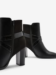 Black Forever Comfort® Buckle Detail Heeled Ankle Boots - Image 7 of 8
