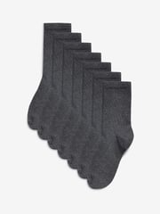 Grey 7 Pack Cotton Rich Socks - Image 1 of 4