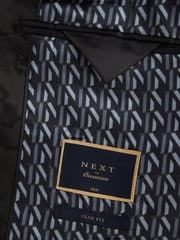 Black Jacquard Tuxedo Suit: Jacket - Image 8 of 9
