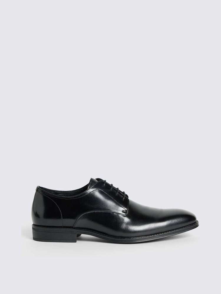 MOSS Black Alberta Performance Leather Derby Shoes - Image 1 of 6