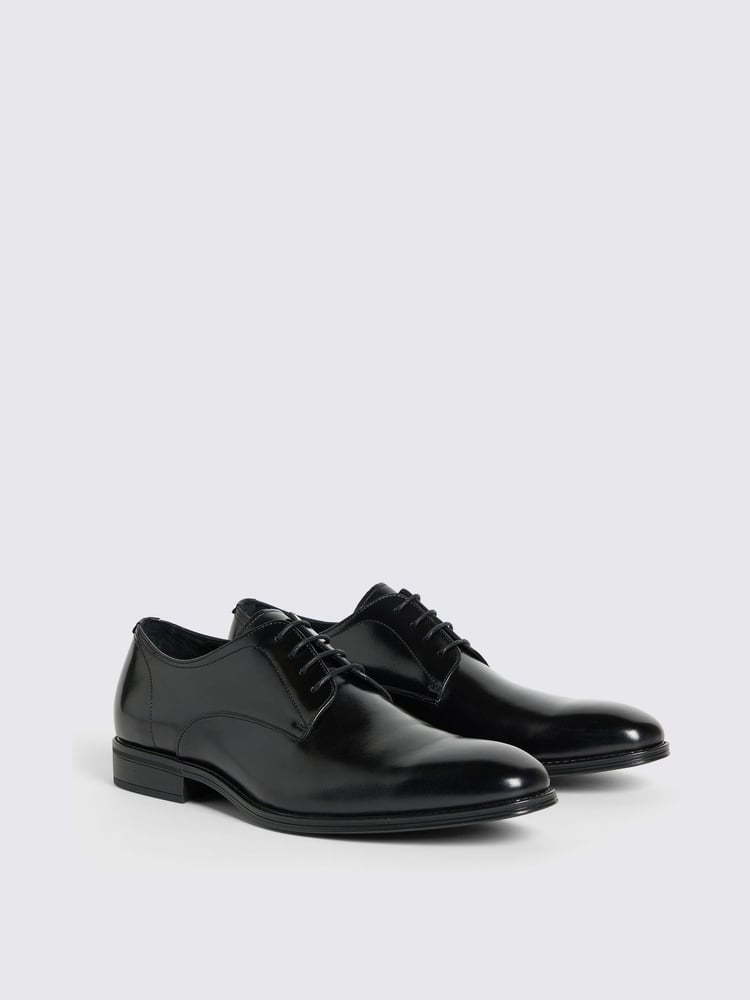 MOSS Black Alberta Performance Leather Derby Shoes - Image 2 of 6