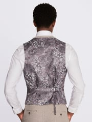 MOSS Slim Fit Brown Houndstooth Suit Waistcoat - Image 2 of 3