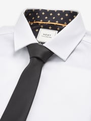 White/Black Regular Fit Single Cuff Shirt And Tie Pack - Image 1 of 7