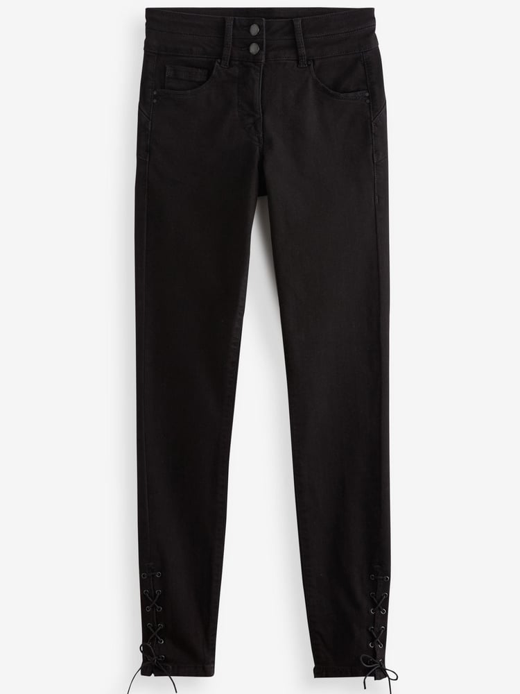 Black Lace-Up Hem Next Lift, Slim And Shape Skinny Jeans - Image 5 of 5