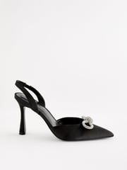 Black Forever Comfort® Slingback Bow Heels - Image 4 of 8