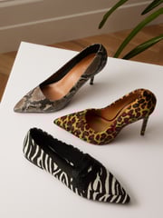 Leopard Signature Leather Court Shoes - Image 3 of 8