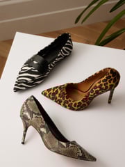 Leopard Signature Leather Court Shoes - Image 4 of 8