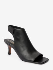 Black Signature Leather Open Toe Shoe Boots - Image 4 of 7