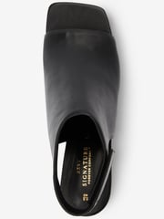 Black Signature Leather Open Toe Shoe Boots - Image 5 of 7
