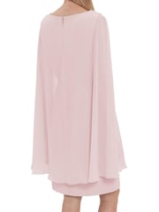 Gina Bacconi Bevin Crepe And Chiffon Cape Pink Dress - Image 2 of 5