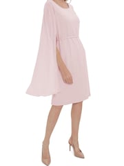 Gina Bacconi Bevin Crepe And Chiffon Cape Pink Dress - Image 3 of 5